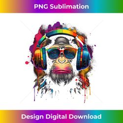 DJ Monkey with sunglasses and headphones funny DJ monkey Tank Top - Chic Sublimation Digital Download - Access the Spectrum of Sublimation Artistry