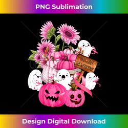 in october we wear pink breast cancer pumpkin ghost flower - timeless png sublimation download - immerse in creativity with every design