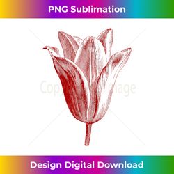 Tulip Flower in Red Retro Vintage Graphic Gift - Tulip - Chic Sublimation Digital Download - Elevate Your Style with Intricate Details
