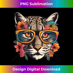 Funny Floral Bobcat Animal Bobcat Sunglasses Cute Wildcat Tank Top - Luxe Sublimation PNG Download - Reimagine Your Sublimation Pieces
