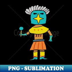 Hopi Doll Blue Star Kachina - PNG Transparent Sublimation Design - Perfect for Creative Projects