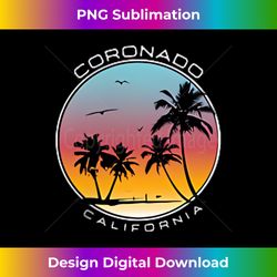 Coronado California Retro Palm Tree - Edgy Sublimation Digital File - Reimagine Your Sublimation Pieces