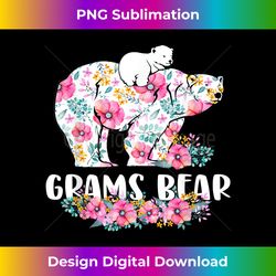 Funny Mothers Day Outfit Grams Bear Flowers New Grandma - Artisanal Sublimation PNG File - Craft with Boldness and Assurance