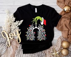 Christmas Nurse Shirt, Respiratory Therapist Tee, Lung Christmas Lights Shirt, Funny Pulmonologist X-mas T-shirt, Therap