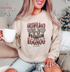 Griswold  Co Premium Eggnog Cute Christmas Sweatshirt, Griswold Santas Deer Crewneck, Funny Christmas Shirt, Christmas V