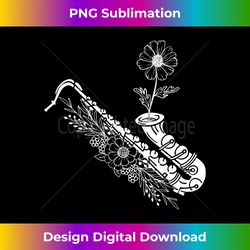 saxophone with flower saxophone player saxophone lover - luxe sublimation png download - rapidly innovate your artistic vision