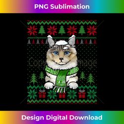 Cat Lovers Cute Ragdoll Cat Matching Ugly Christmas Sweater Tank Top - Timeless PNG Sublimation Download - Tailor-Made for Sublimation Craftsmanship