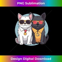 Cat and Dog with Cool Sun Glasses Animal Lover Men Women Tee Long Sleeve - Classic Sublimation PNG File - Ideal for Imaginative Endeavors