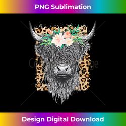 Highland Castle Leopard Flower Cow Western Cowhide Cowgirl - Crafted Sublimation Digital Download - Lively and Captivating Visuals
