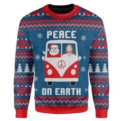 Peace On Earth Ugly Christmas Sweater - Adult Size US1924