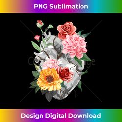 Artistic Heart And Flowers Cardiology - Edgy Sublimation Digital File - Striking & Memorable Impressions