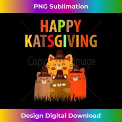 Happy Katsgiving Thanksgiving Cats Lovers Pilgrim Hat Tank Top - Bohemian Sublimation Digital Download - Crafted for Sublimation Excellence