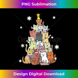 Funny Ugly Sweater Christmas Tree Cat Lights Snowflakes Men Tank Top - Futuristic PNG Sublimation File - Craft with Boldness and Assurance