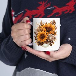 Sunflower Coffee Mug Coffee Mug With Sunflowers Ceramic Mug Yellow Sunflower