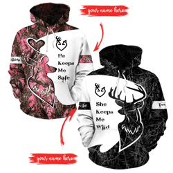 Combo Deer Hunting Couple Personalized 3D All Over Printed Hoodie