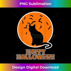 Happy Halloween for Cat Lover - Black Cat Halloween - Chic Sublimation Digital Download - Channel Your Creative Rebel
