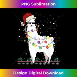 Christmas Llama Santa Hat Ugly Xmas Tree Alpaca Gift - Sublimation-Optimized PNG File - Ideal for Imaginative Endeavors