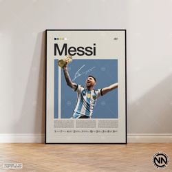 Lionel Messi Poster, Argentina Soccer Print, Soccer Gifts, Sports Poster, Football Player Poster, Soccer Wall Art, Sport