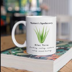 Nature Apothecary Aloe Vera Herbal Remedies White Ceramic Mug 11 oz