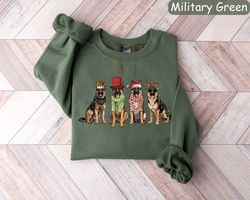 German Shepherd Sweatshirt, Dog Lover Gift, Holiday Sweaters, Christmas German Shepherd Shirt, Christmas Crewneck, Dog M
