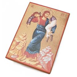 Large Rare Icon Handmade Wooden Christian Orthodox Wood Icon Jesus Christ the Savior