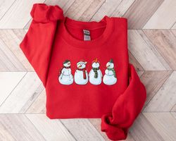 Cute Christmas Sweatshirt,Winter Sweater,Snowman Christmas Sweatshirt,Family Christmas Vibe Tee,Retro Vintage Christmas