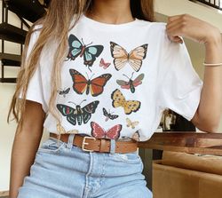 Butterfly Shirt  Butterfly Top Cottagecore Shirt  Insect Shirt  Entomology Shirt  Goblincore Shirt  Moth Shirt  Dark Aca