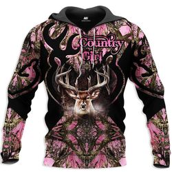 Country Girl Hunting 3D All Over Printed Hoodie BT301146
