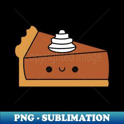 Cute Kawaii Pumpkin Pie Slice - PNG Transparent Digital Download File for Sublimation - Create with Confidence