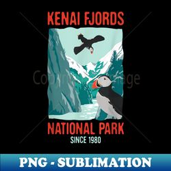 Kenai Fjords US National Park Puffin Bird Alaska - Artistic Sublimation Digital File - Create with Confidence
