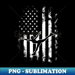 American US Flag Ice Skating - Signature Sublimation PNG File - Add a Festive Touch to Every Day