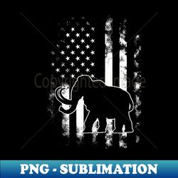 American US Flag Woolly Mammoth - High-Quality PNG Sublimation Download - Perfect for Sublimation Mastery