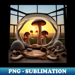 Mushroom Sunset Art - Aesthetic Sublimation Digital File - Perfect for Sublimation Mastery