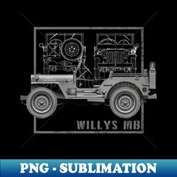 Willys MB Vintage Off Road Classic Vehicle WW2 - Vintage Sublimation PNG Download - Revolutionize Your Designs
