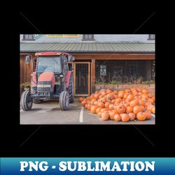 Pumpkins and Tractor at Farm Market - PNG Sublimation Digital Download - Revolutionize Your Designs