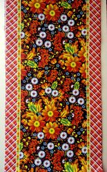 Russian fabric by the yard floral fabric, Wafer Cotton, flower fabric, cotton towel fabric, folk art fabric