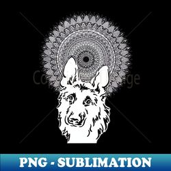 Mandala Power Animals German Shepherd Motif Mandala Totem Animals - Aesthetic Sublimation Digital File - Bring Your Designs to Life