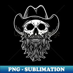 Cowboy Skull with Beard - Retro Western - Signature Sublimation PNG File - Vibrant and Eye-Catching Typography