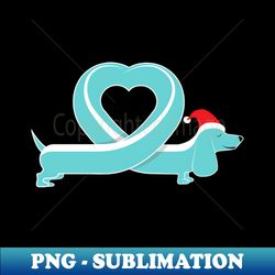 Dachshund Santa Clause Love Heart Sausage Dog Gift - Exclusive PNG Sublimation Download - Bring Your Designs to Life