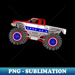 monster truck 4th of july cool american flag usa car - trendy sublimation digital download - revolutionize your designs