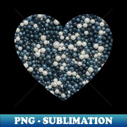 Black White and Silver Sprinkle Spheres Candy Photograph Heart - Decorative Sublimation PNG File - Bring Your Designs to Life
