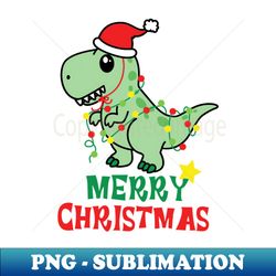 Merry Christmas Dinosaur Design - Sublimation-Ready PNG File - Spice Up Your Sublimation Projects