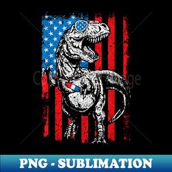Trex Popsicle USA Flag Funny 4th Of July Dinosaur - Artistic Sublimation Digital File - Bold & Eye-catching