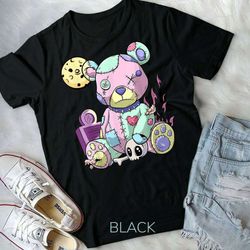 Kawaii Pink Pastel Goth Teddy Bear Anime T-Shirt - Cute & Creepy Unisex Design