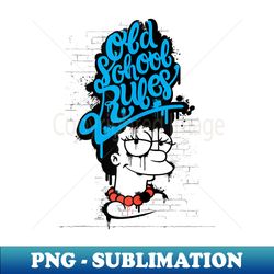 The Simpsons Marge Old School Rules Graffiti - Vintage Sublimation PNG Download - Instantly Transform Your Sublimation Projects