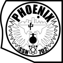 PHOENIX SSN 702 PATCH VECTOR FILE Black white vector outline or line art file for cnc laser cutting, wood