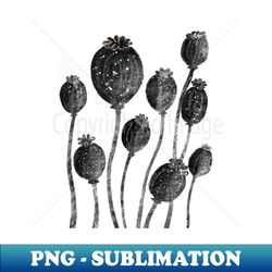 Poppies black and white plant design - Trendy Sublimation Digital Download - Bring Your Designs to Life