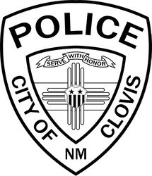 CITY OF CLOVIS POLICE PATCH VECTOR FILE Black white vector outline or line art file for cnc laser cutting, wood