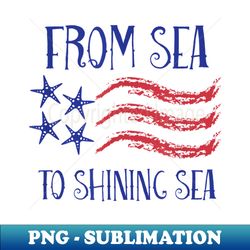 From Sea to Shining Sea Starfish Patriotic Flag - Elegant Sublimation PNG Download - Capture Imagination with Every Detail
