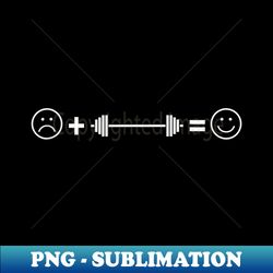 Weightlifting Strength Training Happy Face Barbell - Premium PNG Sublimation File - Unleash Your Creativity
